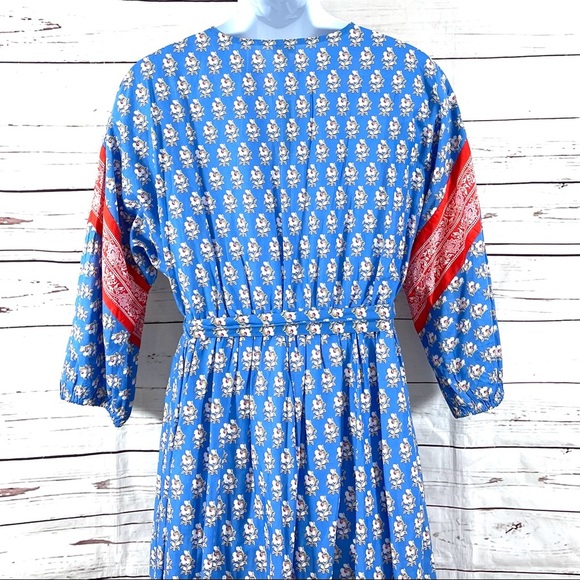 J. Crew Women’s V Neck Cover Up Dress In Classic Block Print Beachwear Size S - Picture 5 of 10